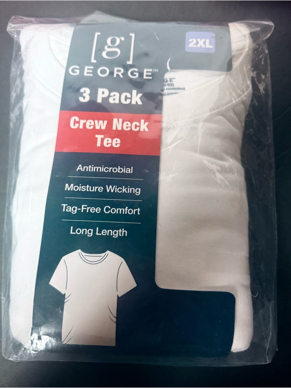 New George Men’s 3-Pack Crew Neck Tee - White Size XXL